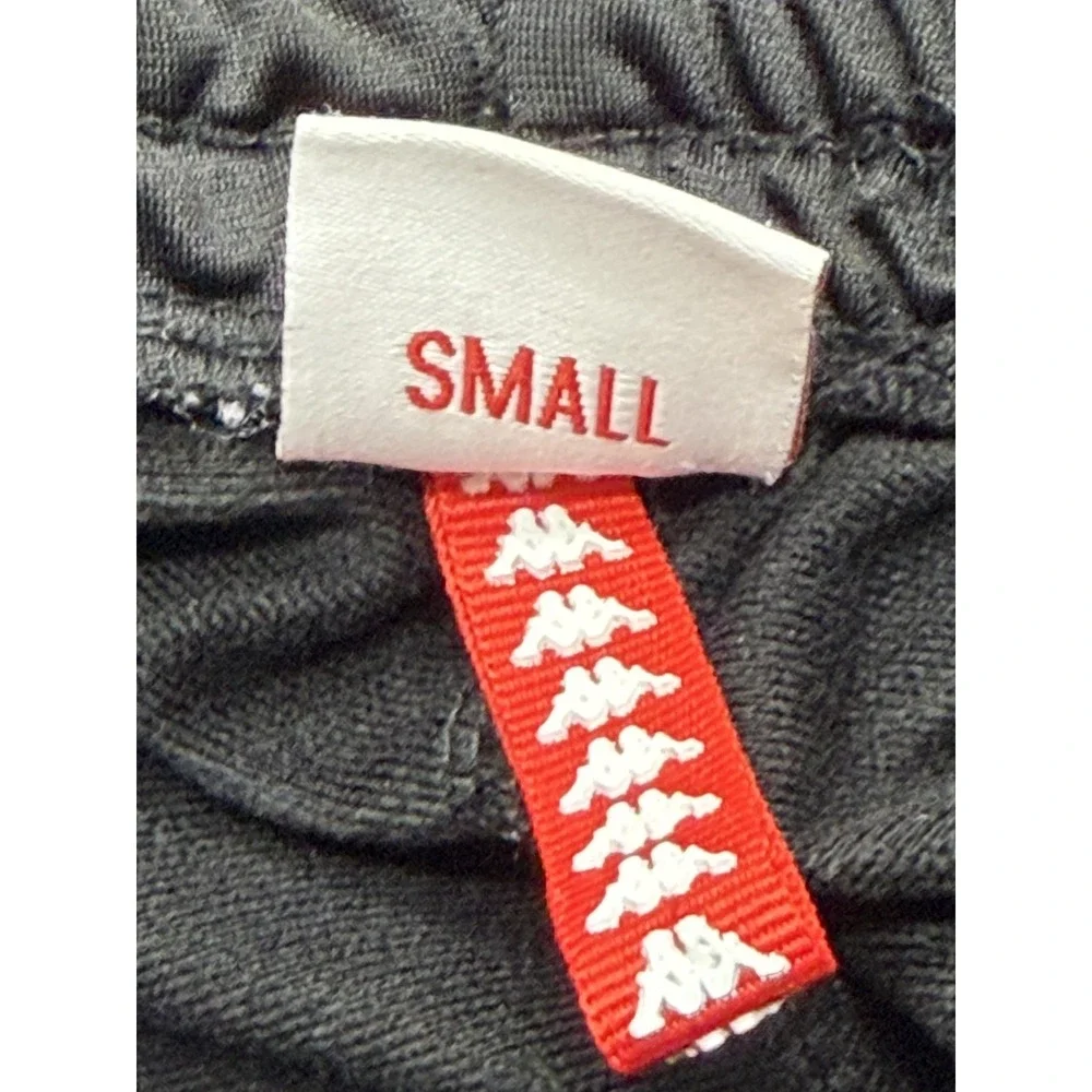 Kappa‎ Pants Mens S Black Track Pants Slim Tapered Side Stripe Tear Away